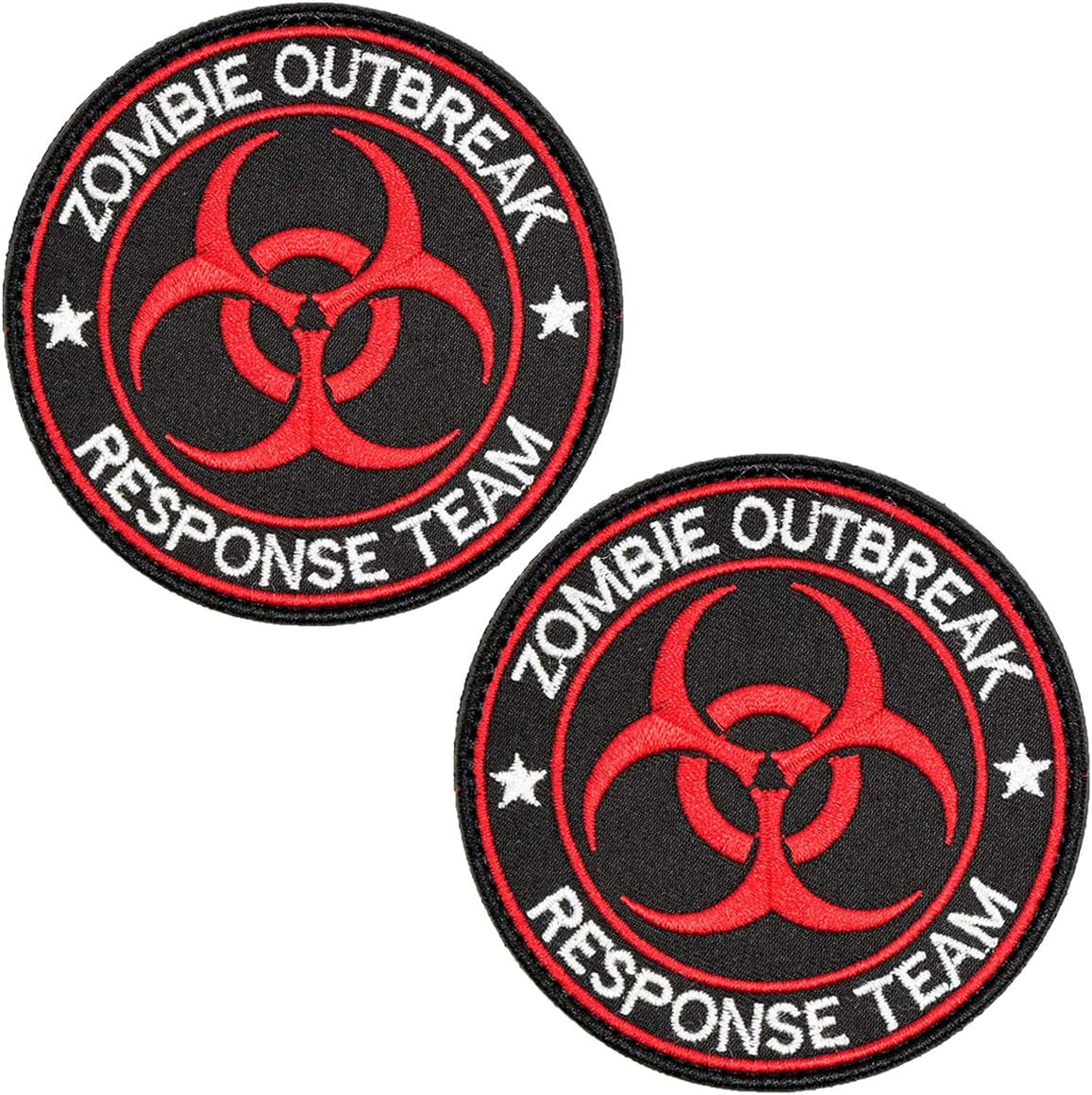 Zombie Outbreak Response Team Patch Biohazard Patches Embroidered Applique Hook&Loop Patch Tactical Patch(Black+Green)