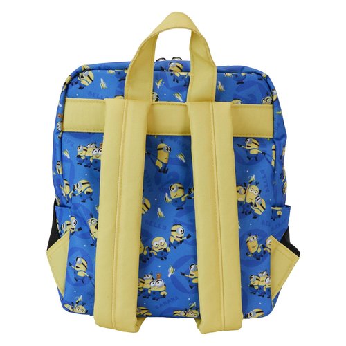 Loungefly Despicable Me All Over Print Nylon Square Mini Backpack, Blue
