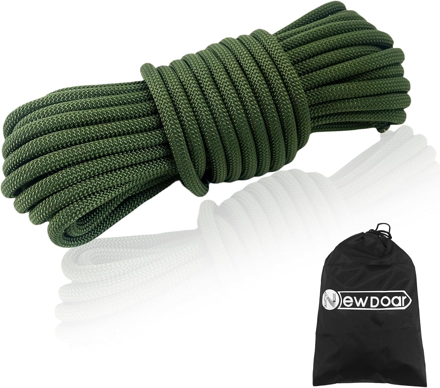NewDoar 8mm Climbing Accessory Cord High Strength Rope Equipment for Mountain Climb, Fire Rescue Escape, Outdoor Survival, Camping (Polyester 20ft)