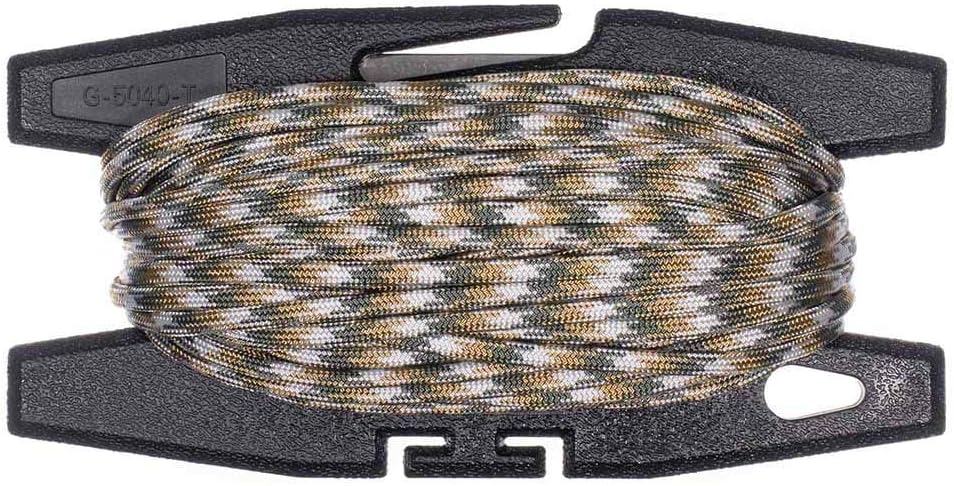 Paracord Spool Tool with 50 or 100 Feet of 550 7-Strand Parachute Cord - USA Made