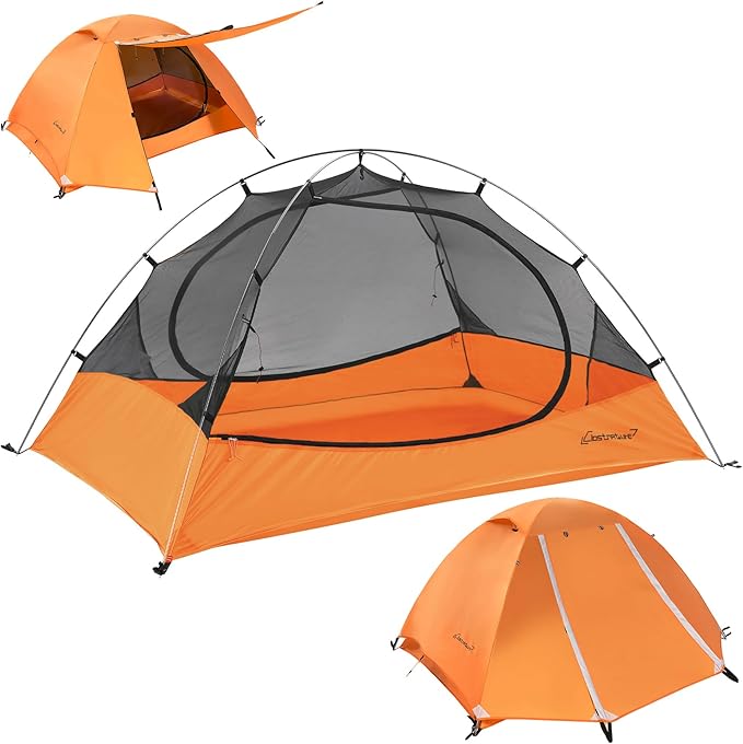 Clostnature Polaris Lightweight Backpacking Tent - 1/1.5/2/3/4/6 Person Ultralight Waterproof Camping Tent, 3 Season Large Size Easy Setup Tent for Family, Outdoor, Hiking and Mountaineering