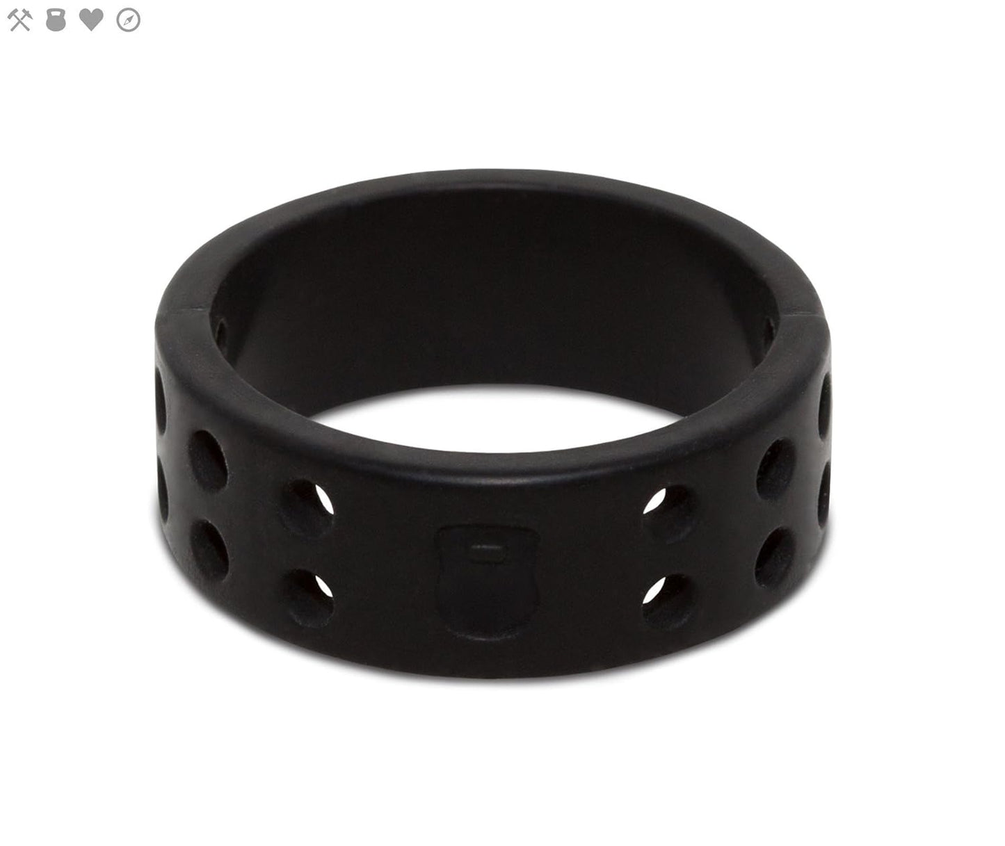 Qalo Women's Black Classic Athletics Silicone Ring Size 04