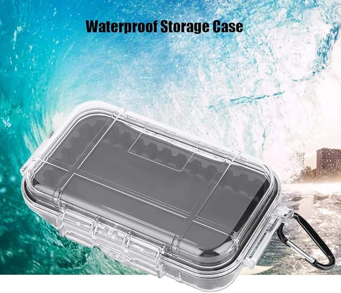 Plastic Waterproof Shockproof Box, Outdoor Survival Case, Floating Hard Shell Wet Dry Box, Marine Fishfinder Case - 4 Colors (Transparent)
