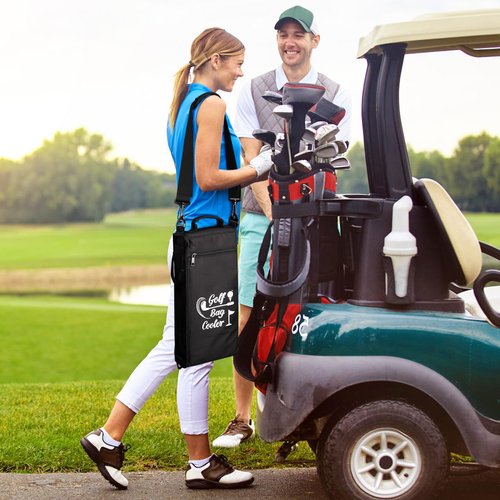 WRINGKIT Golf Cooler Bag, Soft Sided Insulated Cooler Golf Bag, Keeps 6 Beer Cans or 2 Wine Bottles Cold for Hours, Golf Bag Beer Cooler Sleeve, Fits Discreetly in Golf Bags, Golf Accessories for Man