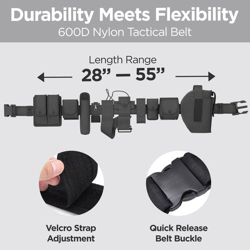 NATIKON Law Enforcement Utility Belt- Ultimate Security Gear for Security Professionals | Police Belts with 10 Essential Holsters