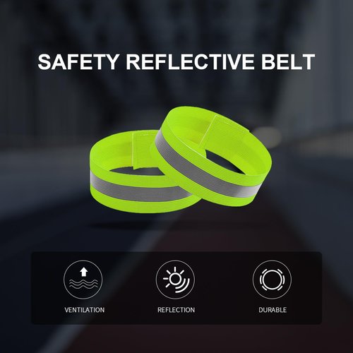 GOOFIT Running Vest and 2 Arm Straps for Jogging, Bicycle, Cycling Reflective High Visibility Vest Breathable Lightweight for Men & Women
