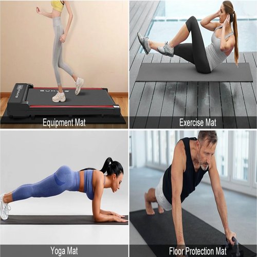 GUMWIG Home Gym Mat to Protect Carpet, Concrete, and Hardwood Floors, Waterproof Non Slip Exercise Equipment Matt for Workout Training Yoga, Treadmill Walking Pad, Stationary Bike, Rower, Elliptical