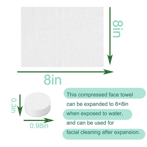Compressed Towels 150 Packs - Expand in Seconds! Portable Face Towels for Travel, Camping, Gym & Makeup Removal - Reusable, Ultra Absorbent Cotton Washcloths (8x8in)
