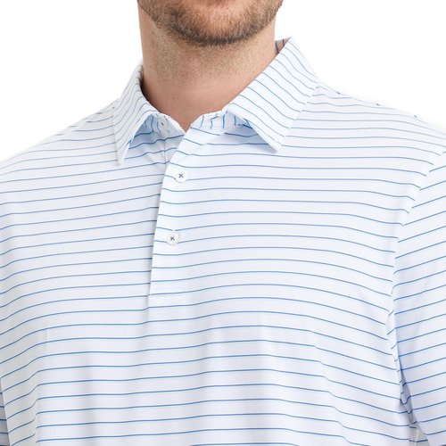 M MAELREG Striped Polo Shirts for Men Breathable Mens Collared Shirts Short Sleeve Performance Dry Fit Golf Polo