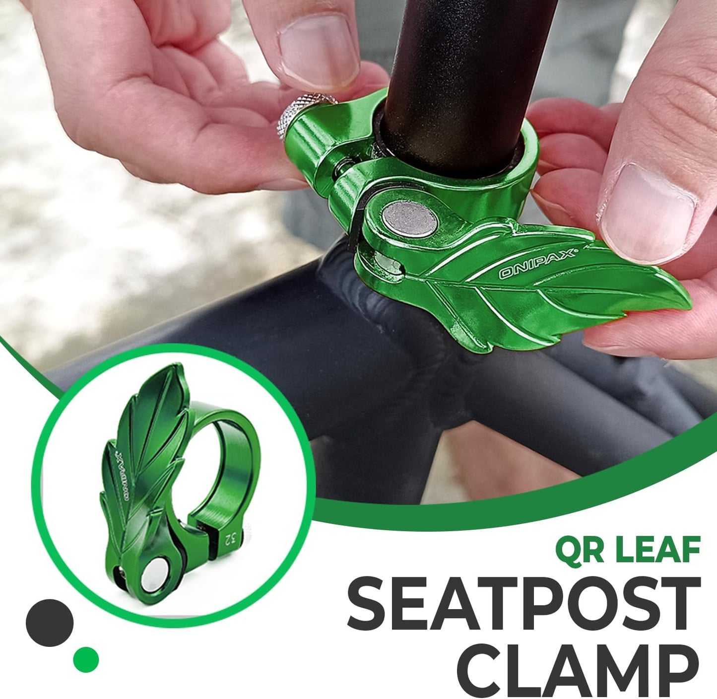 ONIPAX Bike Leaf Seatpost Quick Release Clamp Collar Aluminum Alloy 32mm/35mm