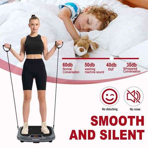 HOTSWEAT Vibration Plate Exercise Machine for Lymphatic Drainage, Power Plate Vibrating Platform, Shaker for Weight Loss, Exercise Board with 120 Levels for Home Gym