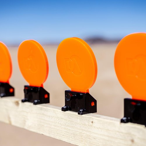 DA Targets 6” Self-Healing Knockdown Targets for Shooting - Bright Fluorescent Orange - Safe Ricochet-Free Design - for Pistol, Handgun - Indoor, Outdoor Use - Perfect for Gun Range Practice