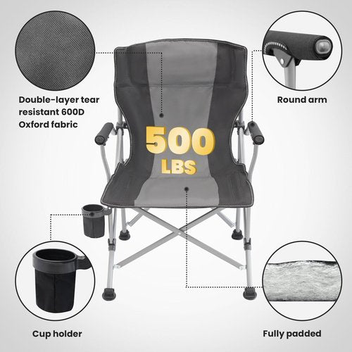 WILDROOTS Heavy Duty Camping Chair, Durable Padded Folding Chair