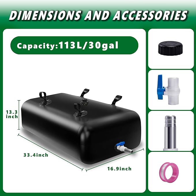 MXQMKL 113 L/30 gal Water Bladder Storage Containers, Foldable Portable Water Tank Large Capacity Soft Water Bag, Drought Resistance, Fire Prevention, Emergency Water