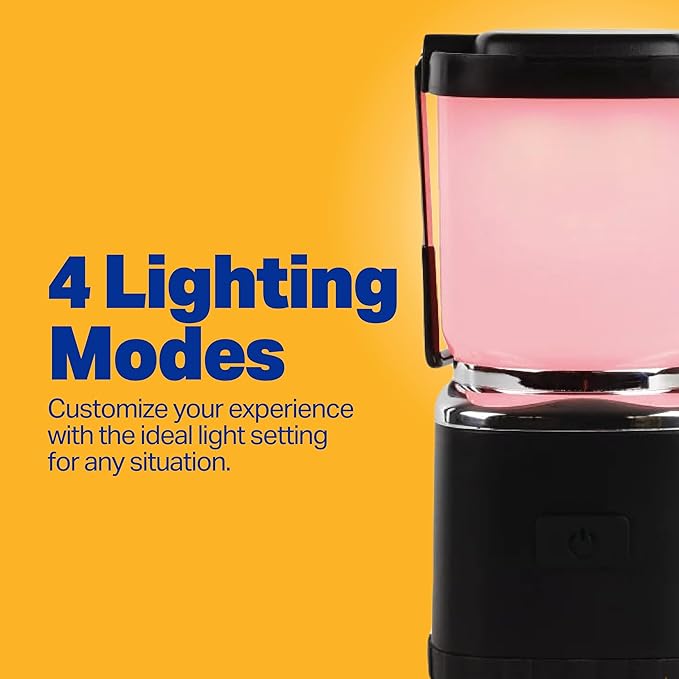 LUXPRO LP189 Mini Lantern - USB-C Rechargeable Camping Light - with 4 Lighting Modes - Dimmable LED Portable Lantern for Hiking & Emergency - Handy Compact Design - Black