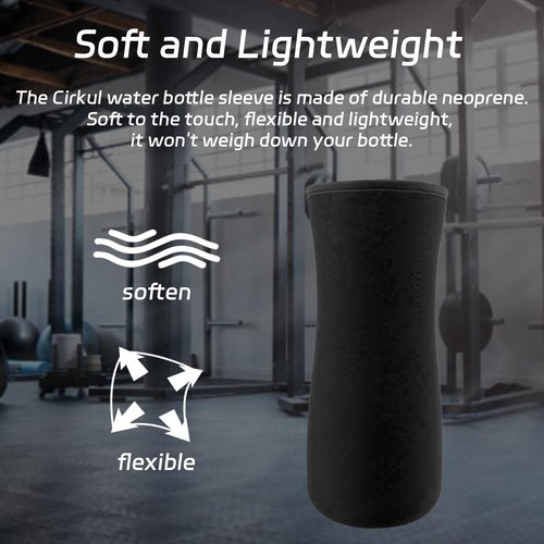 Tridesent 2Pcs Neoprene Insulated Sleeve for Cirkul 32oz Plastic & Stainless Steel Water Bottle - Black