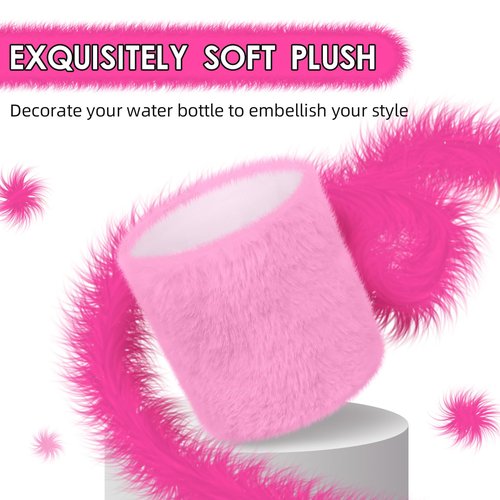 WUQID Plush Higher Protective Silicone Boot, Compatible with Stanley H2.0 40oz 30oz 20oz & IceFlow Flip 30oz 20oz, Luxury Faux Fur Rubber Sleeve