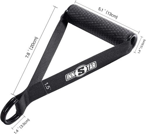 INNSTAR Upgraded Heavy Duty Exercise Handles, Cable Machine Attachments Resistance Bands With Solid ABS Core Grips, Fitness Strap Stirrup Handle Cable Attachment
