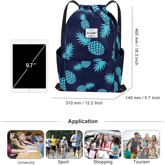 XEYOU Drawstring Sports Backpack Lightweight Gym Yoga Sackpack Shoulder Rucksack Casual Outdoor Daypack for Women and Men