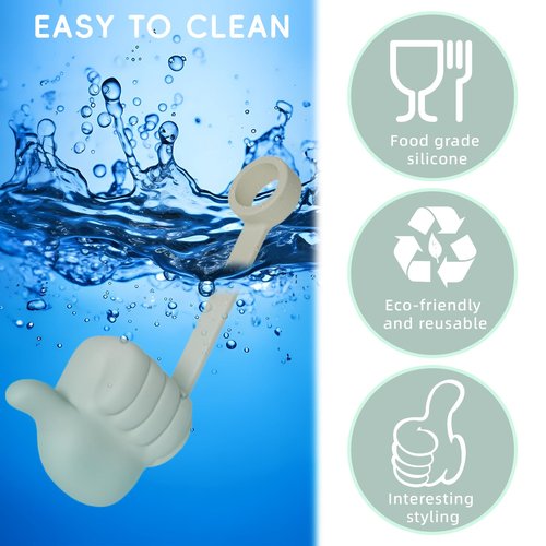 Stocking Stuffers Gifts for Teens Girls Women, 6Pcs Reusable Silicone Straw Cover for Stanley Cup 20/30/40oz, Thumbs Straw Topper Covers Cap for Stanley Tumbler Cup Accessories, Cream