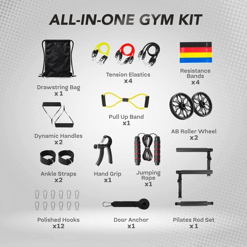GrowGlo Push Up Board - Portable Multifunction All-in-One Fitness Accessories, Includes Resistance Bands & Pull Up Band, Durable Workout Board for Home Gym, Great Chest Workout Equipment