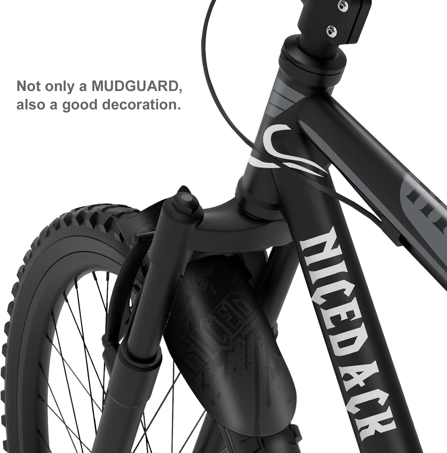 NICEDACK Bike Fender, Adjustable MTB Mud Guard, Front and Rear Compatible Mudguards, Fits 650B 20" 26" 27.5" 29 inch Fat Tire Bikes and All Disc Brake Bicycles