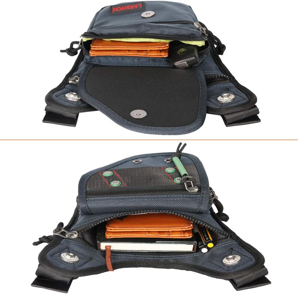 Thigh Pack, Leg Bag, Larswon Tactical Fanny Pack Hiking Bag Leg Pouch Black