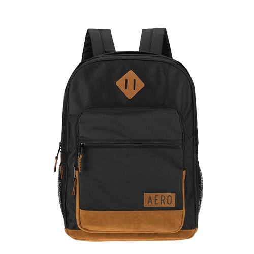 AEROPOSTALE Airstream Unisex Backpack - Aero Mens and Womens Bag for Everyday Use (Black/Brown)