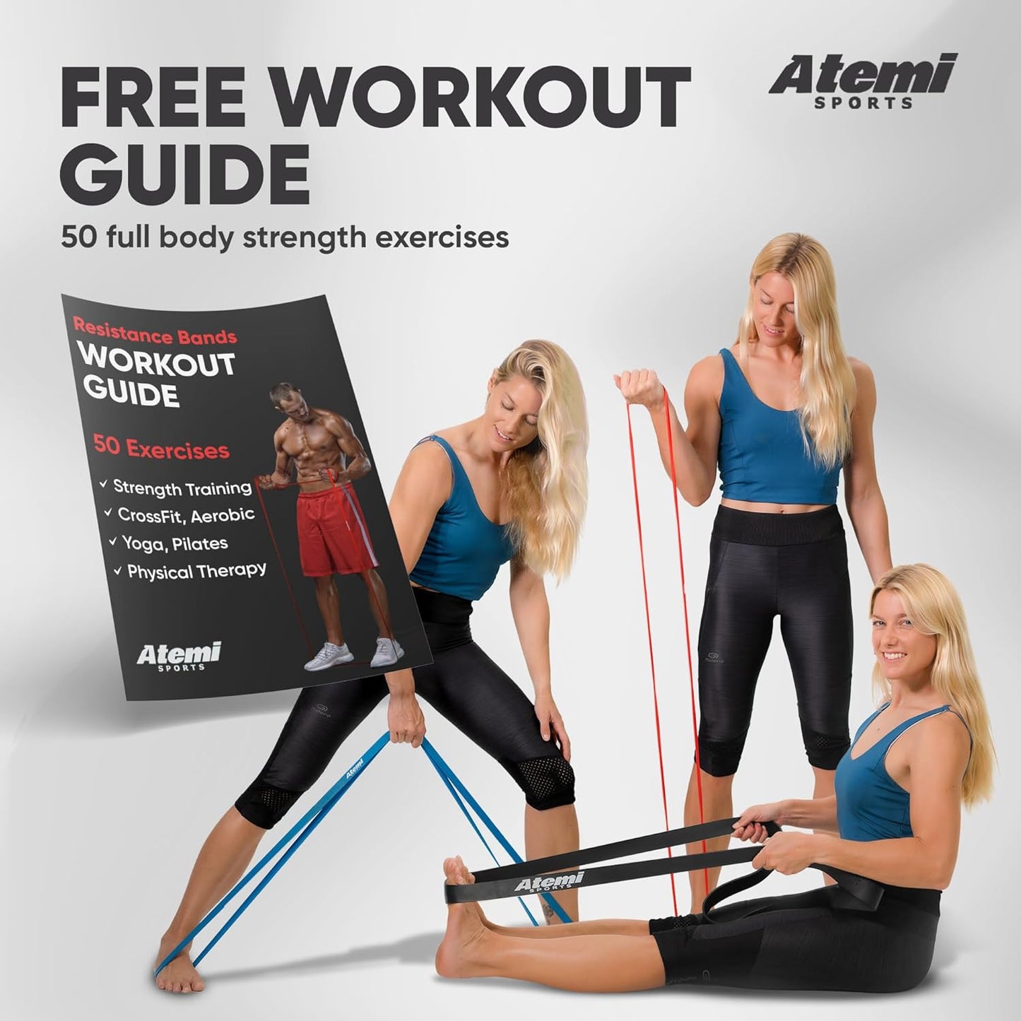 Resistance Bands | Set of 3 Exercise Bands for Pull Up Assistance, Fitness and Strength Workouts