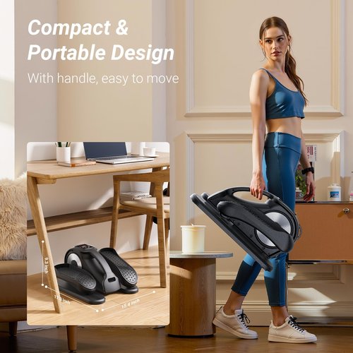 UTRYUP Under Desk Elliptical Machine, Electric Elliptical Machine While Sitting for Seniors with Remote Control, 12-Speed Adjustable & Quiet Operation, Compact Pedal Exerciser for Home or Office Use