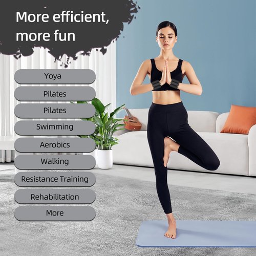2LBS Adjustable Silicone Wrist & Ankle Weights for Pilates, Yoga, Barre - Unisex Arm/Leg Weights 1lb Each - Home Gym, Travel Workout, Strength Training - Secure Fit Wearable Bands