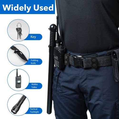 Belt Keepers for Duty Belt | 4-Pack 1680D Nylon Tactical Belt Loop with Non-Slip Fastener for 2¼" Duty Belts, Police Equipment Accessories & Law Enforcement Gear (Black)