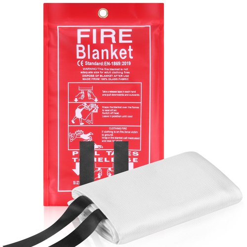 Ujat Stoml Emergency Fire Blanket - 40" x 40" 1 Pack for Home Kitchen Camping School Office Warehouse Fireplace Car Gas Station Fiberglass Fire Blanket Emergency Survival Safety Supplies