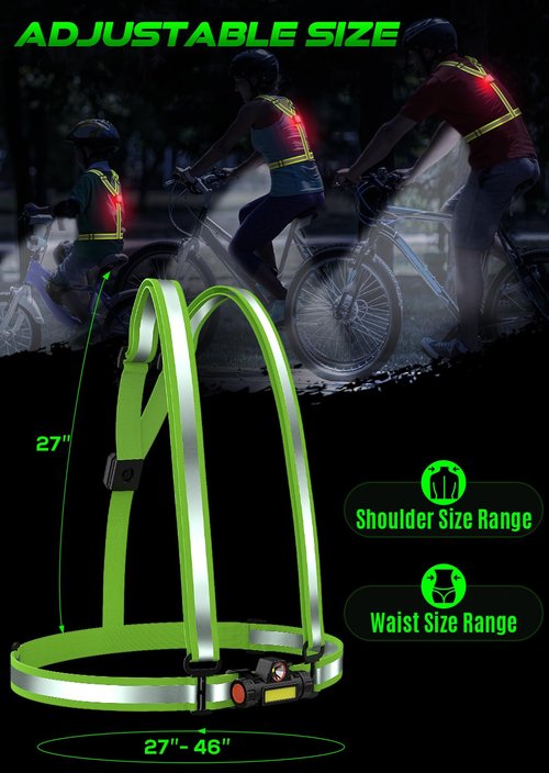 Coorattyes LED Reflective Vest,Light Up Running Vest,Led Vest,Light Vest for Running at Night,Lighted Running Vest,Running Lights for Runners