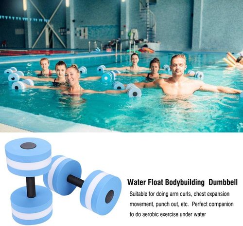 Foam Dumbbell, Aqua Barbells for Water Aerobics, Pool Workouts, Fitness Training, Yoga, and Bodybuilding ¨C Durable Foam Barbells (Blue)