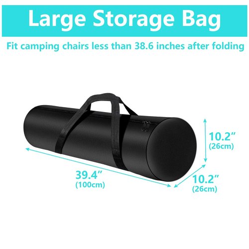 Kovshuiwe 2 Pack Replacement Bag 39.4 Inch for Camping Chair, Large Folding Chair Carry Bag Nylon Storage Tent Bag with Handle Strap for Travel Outdoor Camping Sports-39.4x10x10inch（Only Bag）