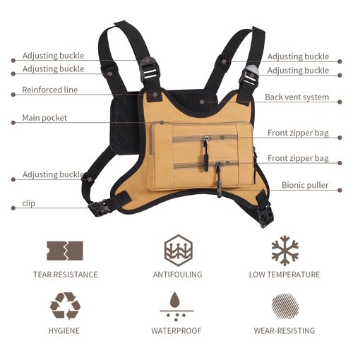 Lorpect Sports Chest Bag, Lightweight Running Chest Pack, Running Vest Bag With Phone Holder For Workouts Running