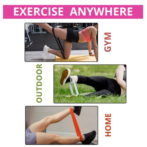 S SportEase Exercise Bands Resistance Bands Set, Physical Therapy Bands, Resistance Bands for Legs, Stretching Bands, Booty Bands for Working Out, with Carry Bag, Set of 5