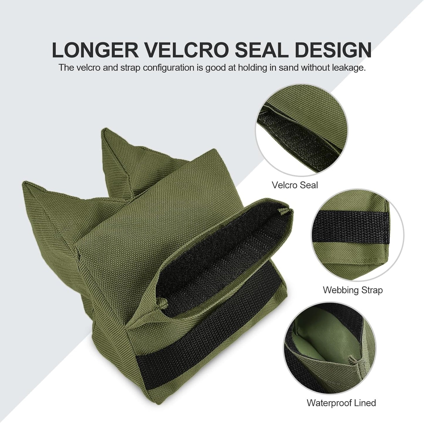 Twod Outdoor Shooting Rest Bags - Target Sports Bench Rest with Front & Rear Support SandBag Stand Holders for Gun Rifle Shooting Hunting Photography - Unfilled