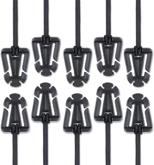 DYZD Molle Web Dominators with Elastic String, Durable Tactical Strap Management Tool, Backpack Accessories, Tactical Gear Clip, Multipurpose Fastener