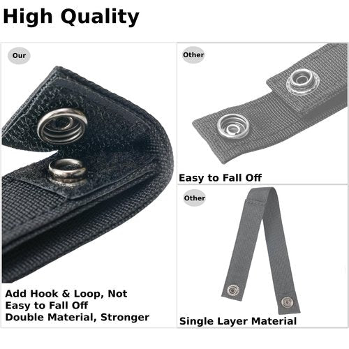 Tactical Molle Straps 4 inch, Molle Webbing Straps Molle Panel Attachments, Military Molle Accessories Snap Strap for Backpack, Outdoor Molle Straps with Snaps Nylon Molle Clips and Straps (4, Black)