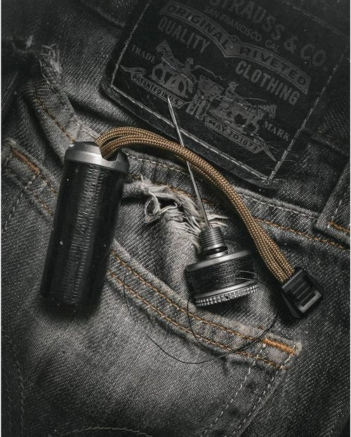 Exotac ripSPOOL Lightweight Bushcraft and Survival Complete Field Repair Kit and FireCord Lanyard for First Aid, Fire-Starting, Tool Creation, Fishing, and Navigation Tasks, Made in The USA