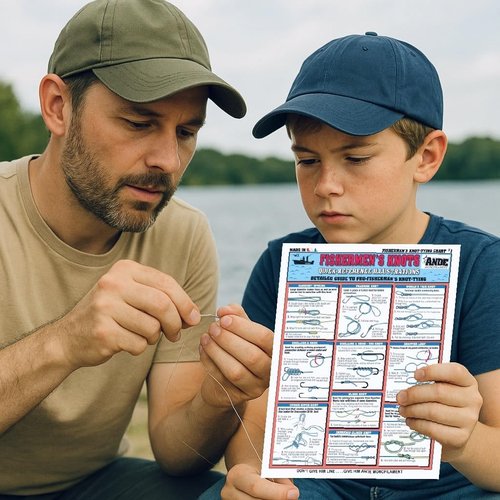 Tightlines Publications Fishermen's Knot Tying Set #1-8 - Waterproof Quick Reference Guide | Portable & Built to Last | Double-Sided & Easy to Read