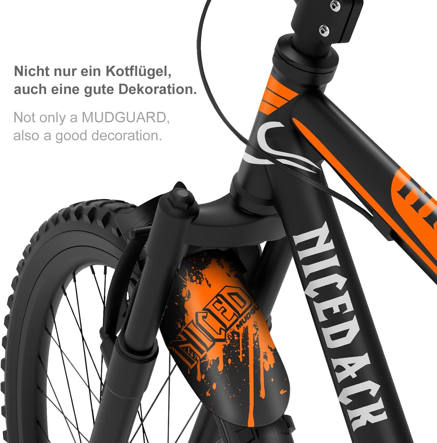 NICEDACK Bike Fender, Adjustable MTB Mud Guard, Front and Rear Compatible Mudguards, Fits 650B 20" 26" 27.5" 29 inch Fat Tire Bikes and All Disc Brake Bicycles