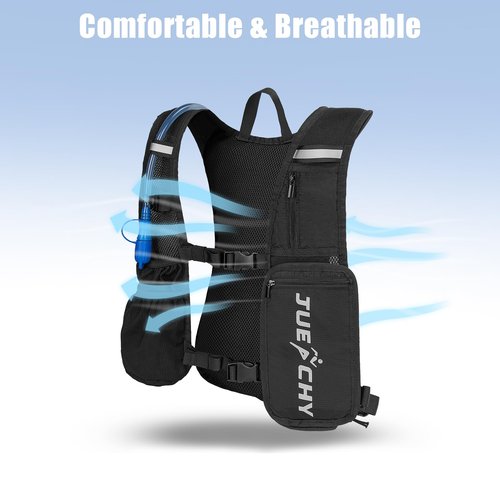 Jueachy Running Vest Lightweight for Men: Hydration Backpack with 2L Water Bladder - Waterproof Phone Pouch for Hiking