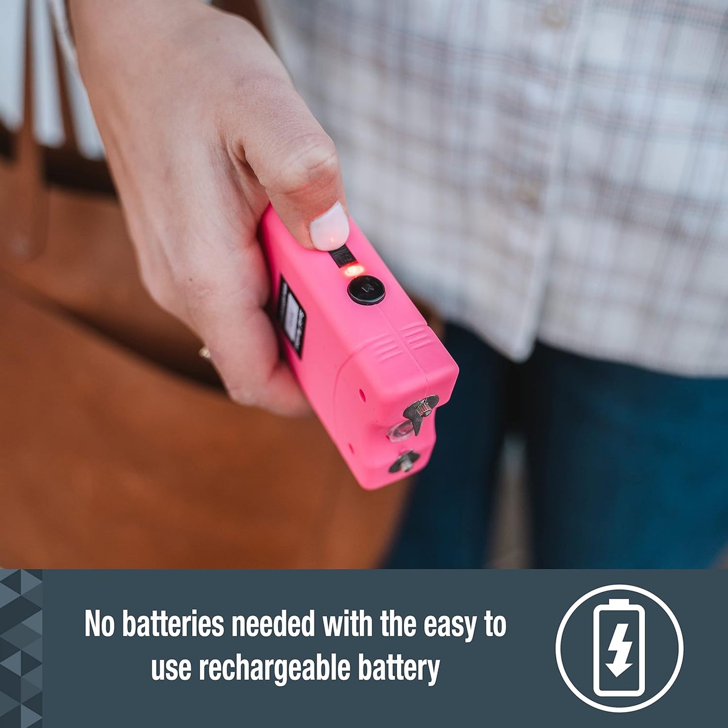 SABRE 2-in-1 Stun Gun with LED Flashlight, Self Defense Stun Gun with Painful 1.160 µC Charge, 120 Lumens, Rechargeable Battery, Easy to Use Safety Switch, Belt Holster for Quick Access
