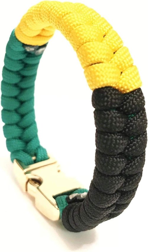 Flag of Jamaica Mens & Women Paracord Survival Bracelet Jewelry Jamaican Flag (Size 7.5 inches)
