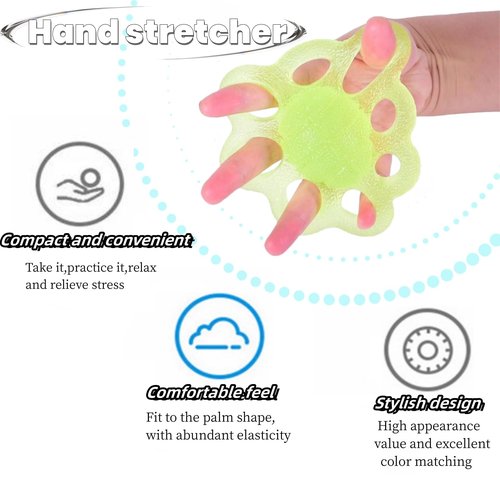 DEEYOTA Finger Exerciser and Hand Strengthener Rehab,Exercise Squeeze Ball for Hands,Grip Exerciser Hand Strengthener(2 Pcs)