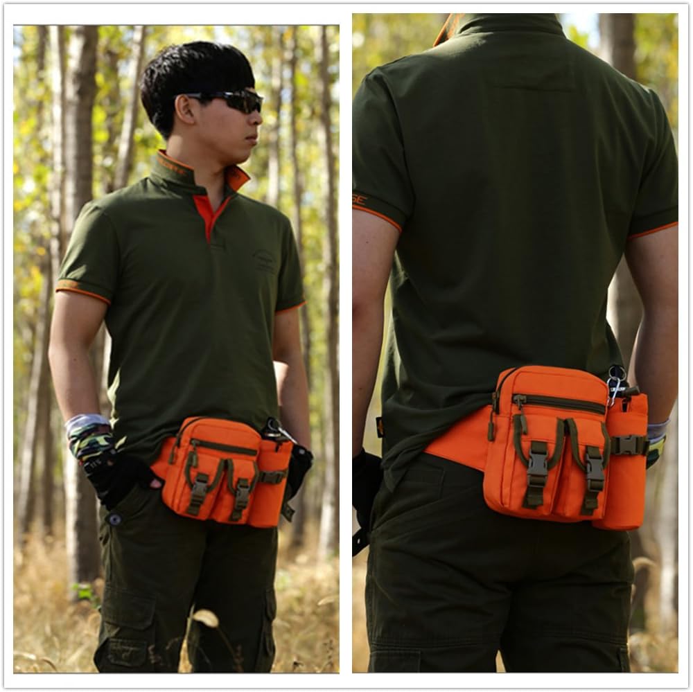 UNISTRENGH Tactical Fanny Packs Pouch With Water Bottle Pocket Holder Waterproof Molle Waist Pack Hip Belt Bag (Desert Camo)