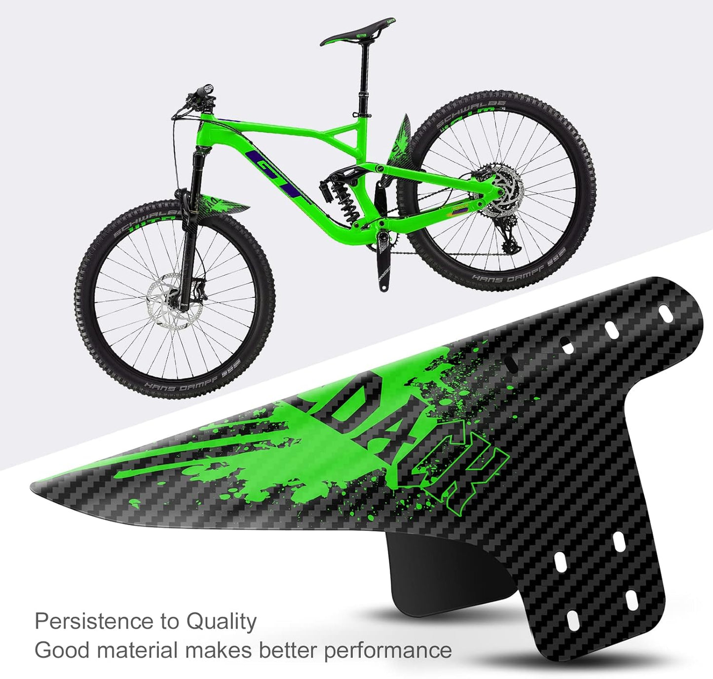 NICEDACK Bike Fender, Adjustable MTB Mud Guard, Front and Rear Compatible Mudguards, Fits 650B 20" 26" 27.5" 29 inch Fat Tire Bikes and All Disc Brake Bicycles